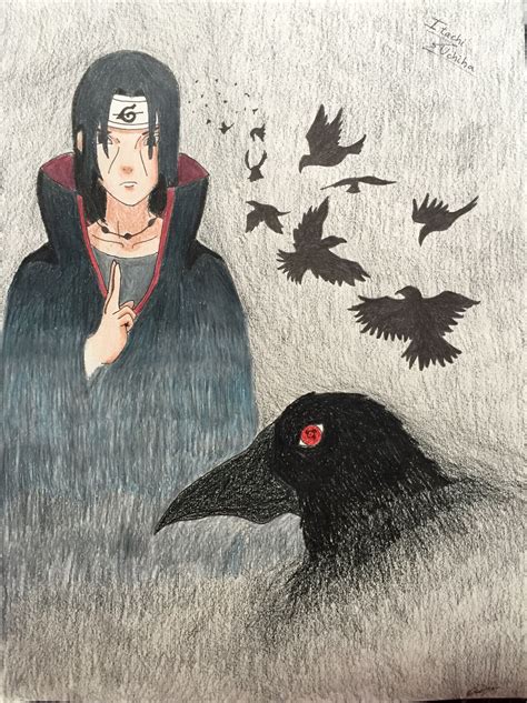 Color Pencil Drawing Of Itachi Uchiha Total Time 4 Hours Enjoy