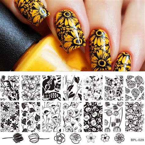 Born Pretty Nail Stamping Plate Nail Art Stamp Stencil Tulip Rose