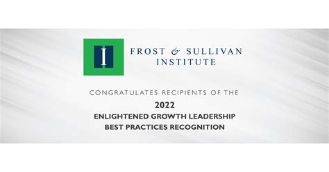 Frost And Sullivan Institute Recognizes Top Companies For Enlightened