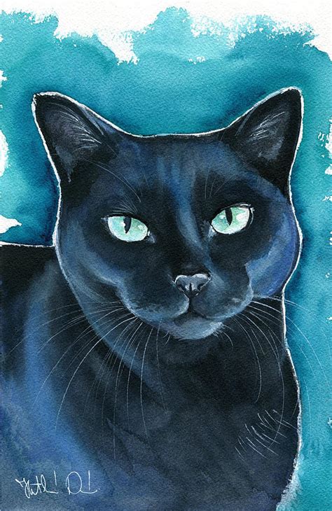 Lucy Black Cat Painting Painting By Dora Hathazi Mendes Pixels