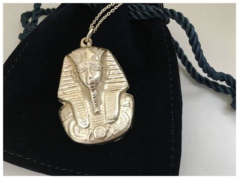 Egyptian Revival King Tut Necklace With Pendant Sterling Etsy