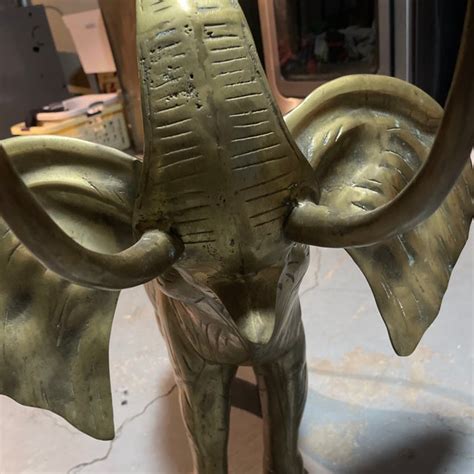 1960s Vintage Monumental Extra Large Brass Elephant Statue Chairish