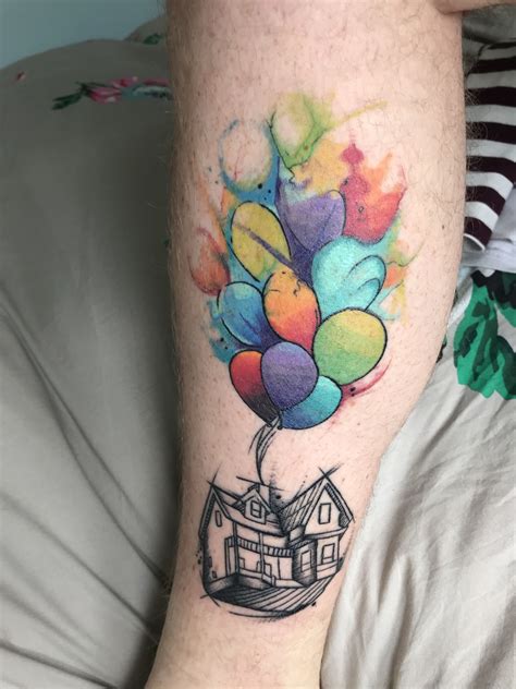 Watercolor Disney Balloon Tattoo Viraltattoo