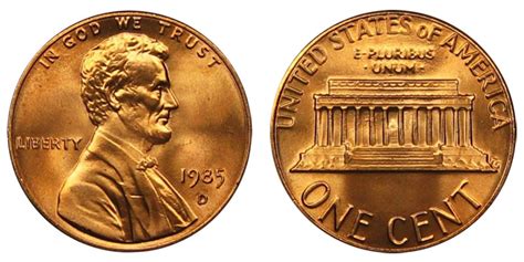 The melt value shown below is how valuable the coin's metal is worth (bare minimum value of coin). 1985 D Lincoln Memorial Cent Copper Plated Zinc Penny ...