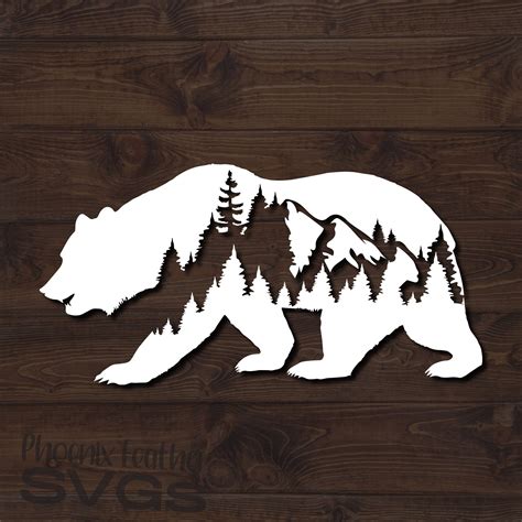 Bear Svg Mountains Svg Bear Mountains Bear Trees Svg Bear Etsy Canada