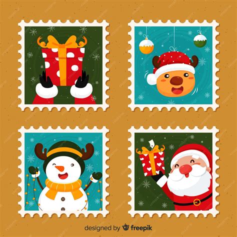 Free Vector Christmas Stamp Collection