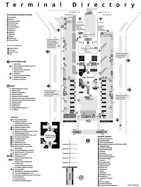 Atlanta Airport terminal map | Atlanta airport, Airport map, Airport