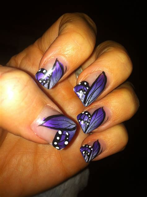 Purple Butterfly Nails Nail Jewels Nails Sassy Nails
