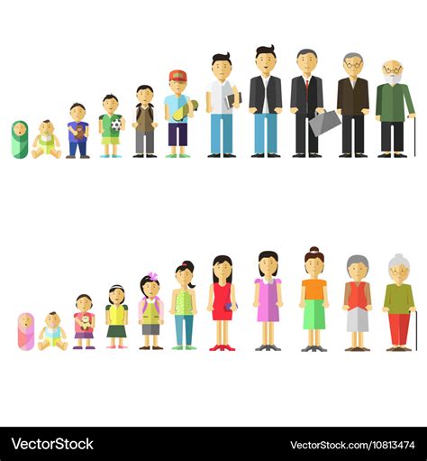 With Different Age Of People Royalty Free Vector Image