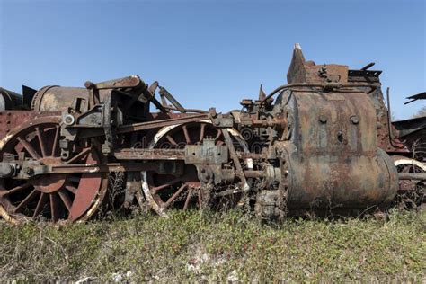 Abandoned Steam Locomotive In The Countryside Stock Image Image Of