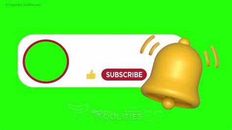 Animated Subscribe Button Green Screen Template Youtube Bell Intro No