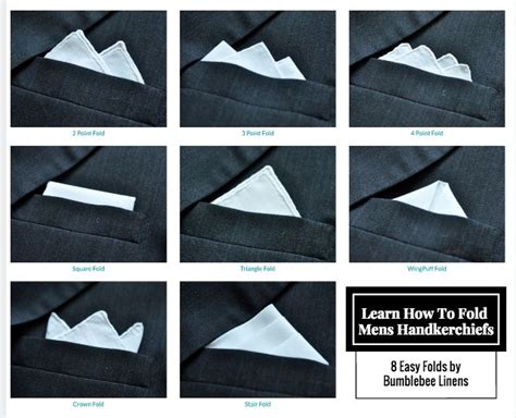 How To Fold Mens Handkerchiefs Pocket Square Folding Guide Pocket
