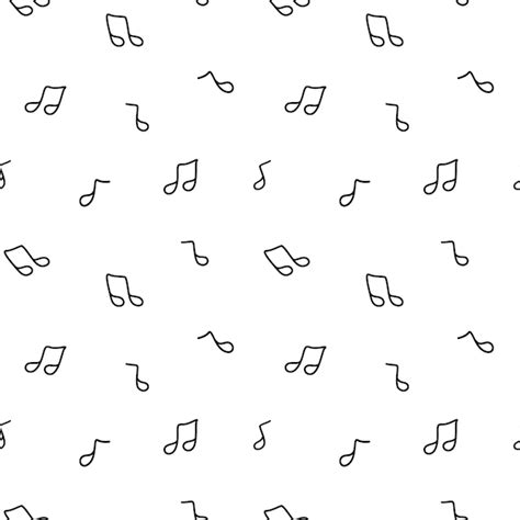 Premium Vector Musical Notes Seamless Pattern Black Notes On A White