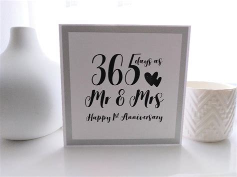 365 Days As Mr And Mrs Happy 1st Wedding Anniversary Handmade Etsy Uk