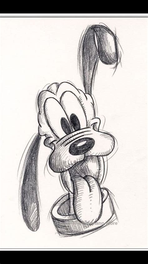 Pluto ️ Disney Drawings Sketches Disney Art Drawings Cartoon Drawings