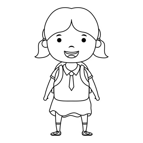 Cute Little Student Girl Character 2843406 Vector Art At Vecteezy