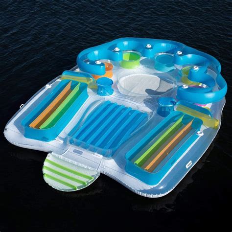 This 7 Person Inflatable Luxury Raft Has Tanning Decks And Coolers To