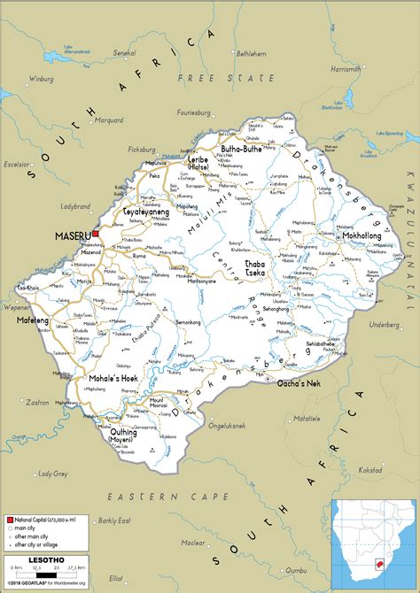 Lesotho is a country of 1,919,552 inhabitants, with an area of 30,355 km2, its capital is maseru and above you have a geopolitical map of lesotho with a precise legend on its biggest cities, its road. Large size Road Map of Lesotho - Worldometer
