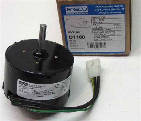 D1160 Fasco Bathroom Fan Vent Motor For 7163 2593 655 661 663 655n 668