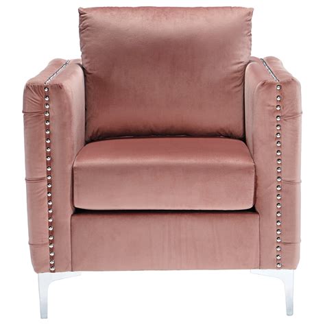 Signature Design By Ashley Lizmont Glam Blush Pink Velvet Accent Chair