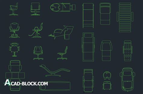 Each autocad object in this file is combined into blocks, which makes them as convenient as possible when importing into your works. CAD Chairs and armchairs for beauty salons DWG - Free CAD ...