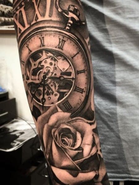 Aggregate More Than 61 Skull Rose Clock Tattoo Design Super Hot Vova