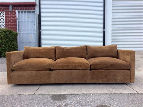 Suede Leather Sofa By Charles Pfister For Knoll At 1stdibs Suede