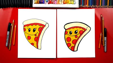 Easy Drawings For Kids Cute How To Draw A Funny Pizza Artist