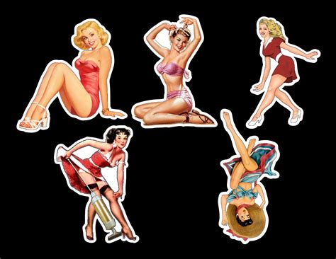 Pin Up Sticker Pack Laminated Vinyl Waterproof Stickers Etsy