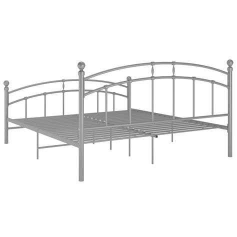 Bed Frame Grey Metal 140×200 Cm Home And Garden All Your Home
