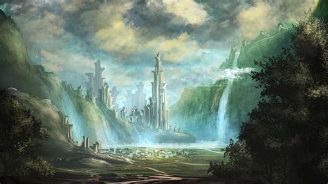 Images Fantasy Waterfalls Fantastic World 3840x2160