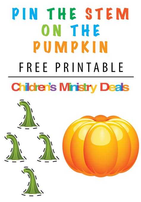 Pin The Stem On The Pumpkin Printable Game Childrens Ministry Deals