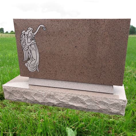 Gravestone Headstone Imperial Pink Granite Upright Marker Cemetery Mn