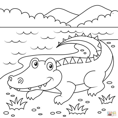 Розмальовка Милий алігатор Розмальовки для дітей друк онлайн