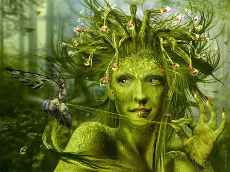 Fantasy Forest Queen Witch Forest Green Queen Nature Trees Hd