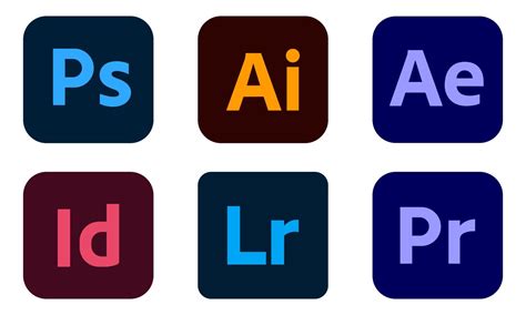 Set Of Popular Adobe Apps Icons 13949182 Vector Art At Vecteezy