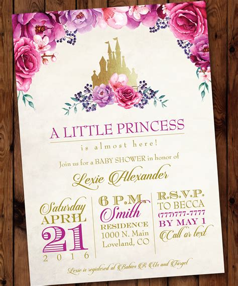 Princess Baby Shower Invitationlittle Princess Etsy
