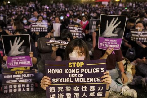 thousands gather at metoo rally to demand hong kong police answer accusations of sexual