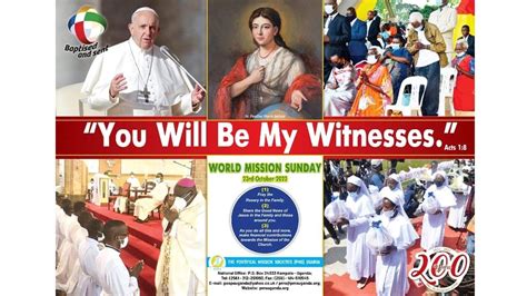 World Mission Sunday 23rd October 2022 You Will Be My Witnesses