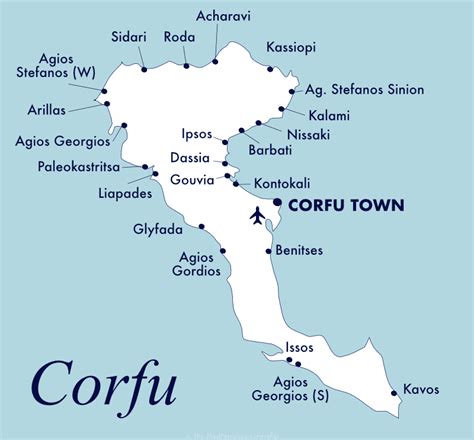 Velk Voliteln Drastick Corfu Map In English O Kovat Sprej P Edvolat