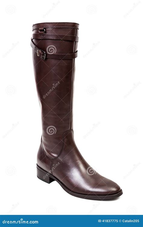 Brown Leather Boots For Women Isolated On White Stock Image Image Of