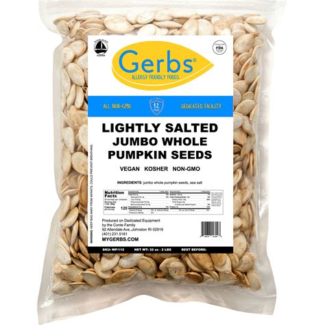Jumbo Lightly Sea Salted Pumpkin Seeds In Shell By Gerbs 2 Lbs Top