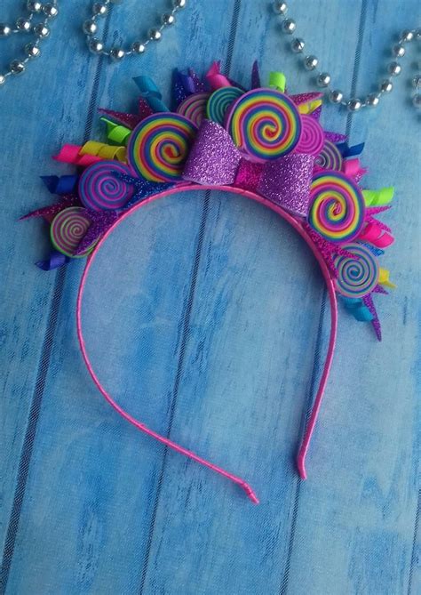 Rainbow Headband Candy Headband Candyland Inspired Sweet Etsy