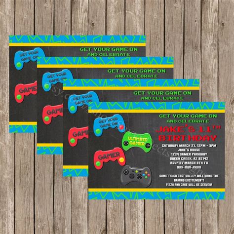 Gamer Birthday Party Invitation Gamer Birthday Invitation Etsy