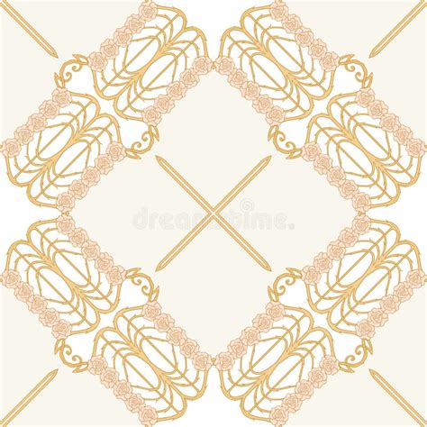 Decorative Motif Frames Borders Seamless Pattern Background Stock