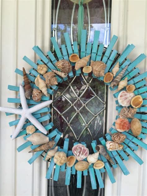 10 Easy Seashell Diy Crafts Ideas Clothes Pin Wreath Wreath Crafts