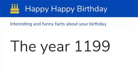 The Year 1199 Calendar History And Birthdays
