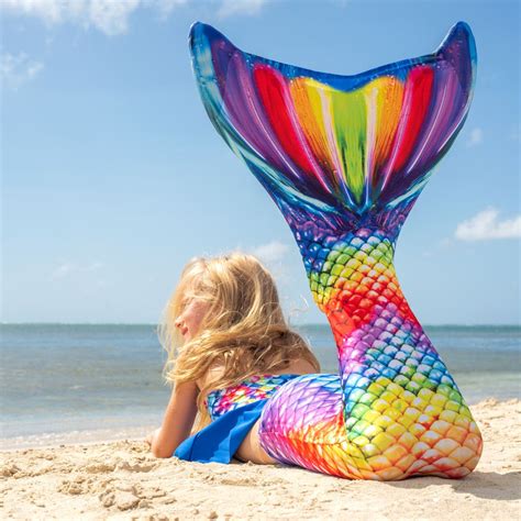 Rainbow Reef Swimmable Mermaid Tail Rainbow Mermaid Fin By Fin Fun