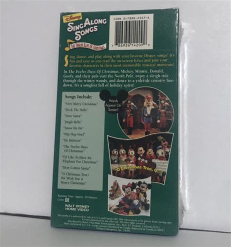 Disney Sing Along Songs The Twelve Days Of Christmas Vhs Video Mickey
