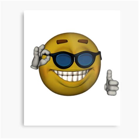 Smiley Gesicht Sonnenbrille Daumen Hoch Emoji Meme Gesicht Metallbild